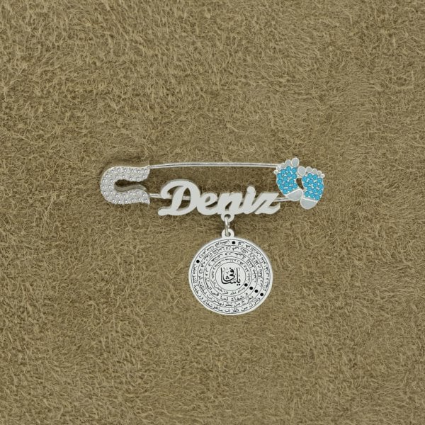 Gümüş Şifa Ayetleri Yazılı İsimli Bebek İğne