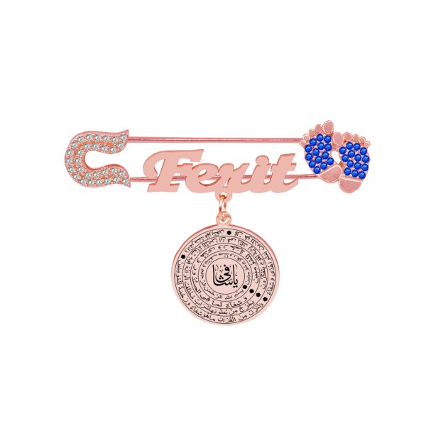 Gümüş Şifa Ayetleri Yazılı İsimli Bebek İğnesi