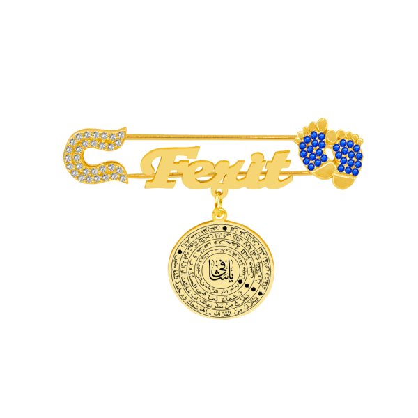 Gümüş Şifa Ayetleri Yazılı İsimli Bebek İğnesi