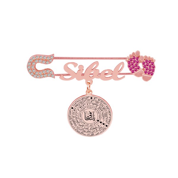 Gümüş Ya Şafi Yazılı İsimli Bebek İğnesi