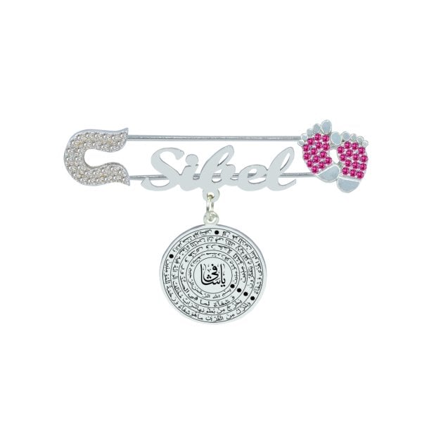 Gümüş Ya Şafi Yazılı İsimli Bebek İğnesi