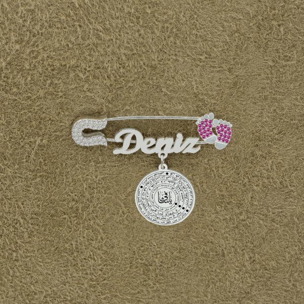 Gümüş Ya Şafi Yazılı İsimli Bebek İğnesi