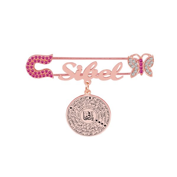 Gümüş Ya Şafi Yazılı İsimli Bebek Çatal İğne