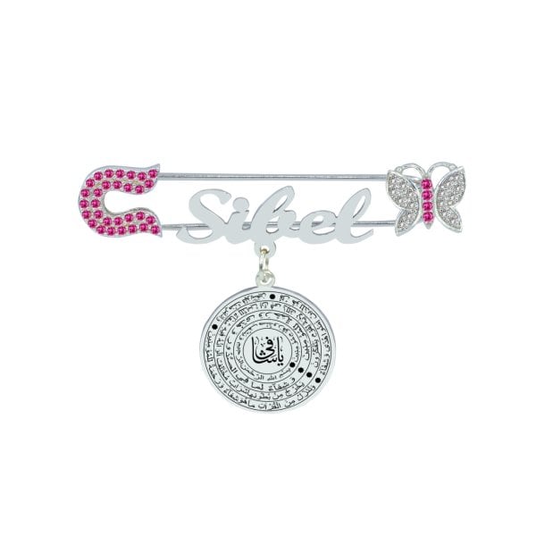 Gümüş Ya Şafi Yazılı İsimli Bebek Çatal İğne