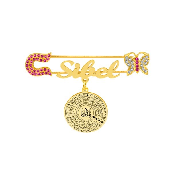 Gümüş Ya Şafi Yazılı İsimli Bebek Çatal İğne