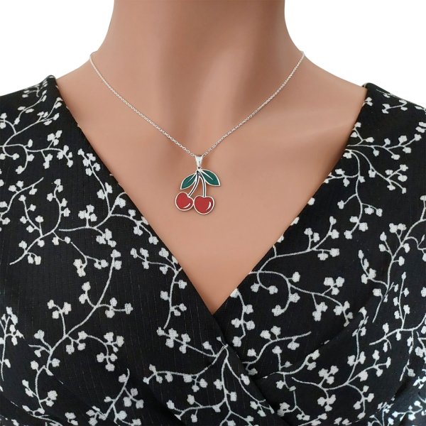 Gümüş Kiraz Kolye Modeli