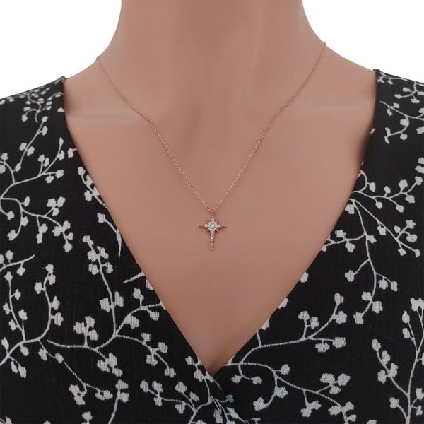 Gümüş Taşlı Kutup Yıldızı Kolye
