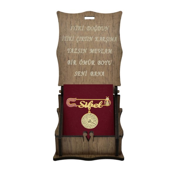 Gümüş Şifa Ayeti Yazılı İsimli Bebek İğnesi