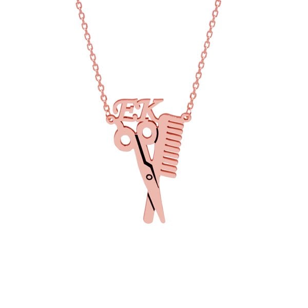 Gümüş Tarak Makas İsimli Kolye