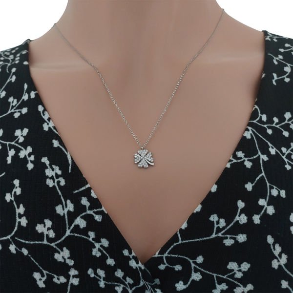Gümüş Yonca Kolye
