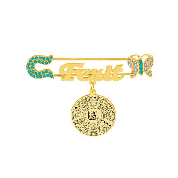 Gümüş Şifa Ayeti İsimli Bebek Çatal İğnesi