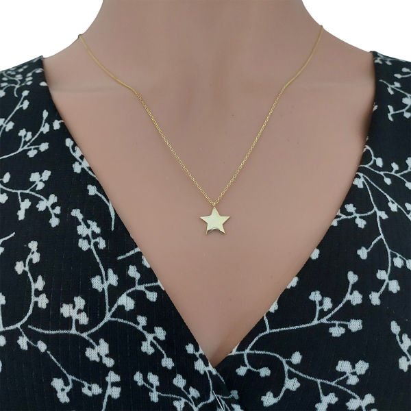 Gümüş Taşsız Yıldız Kolye