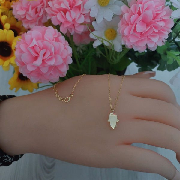 Gümüş Taşsız El Kolye