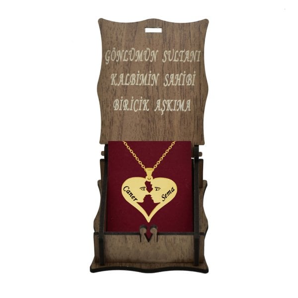 Gümüş Kalpli Göz Göze İsimli Kolye