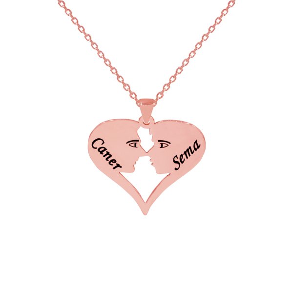 Gümüş Kalpli Göz Göze İsimli Kolye