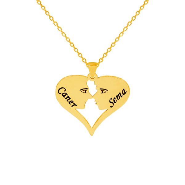 Gümüş Kalpli Göz Göze İsimli Kolye