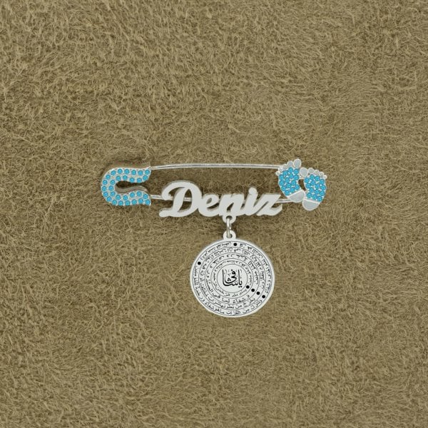 Gümüş Şifa Duası İsimli Bebek Çatal İğnesi