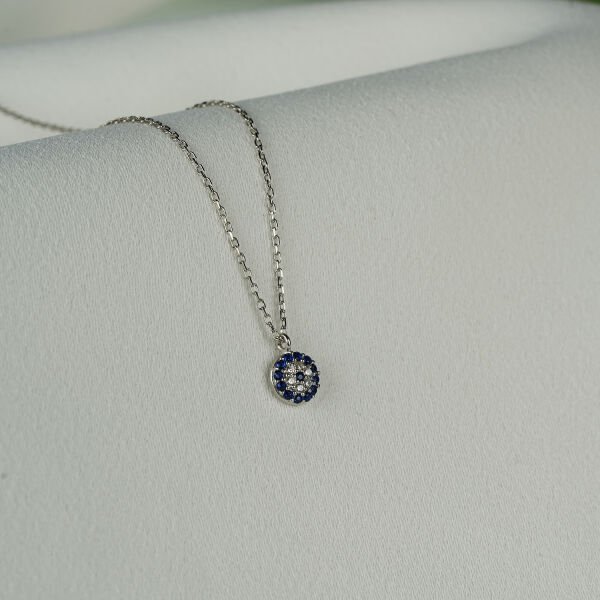 Gümüş Nazar Boncuklu Bayan Kolye