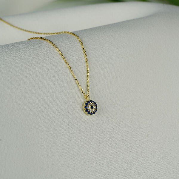 Gümüş Nazar Boncuklu Bayan Kolye