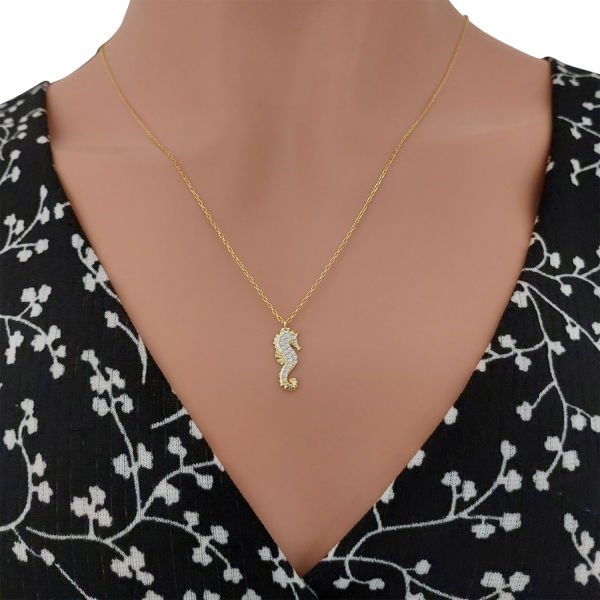 Gümüş Deniz Atı Kolye