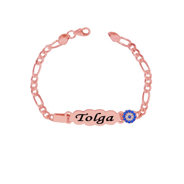 Gümüş Nazar Boncuklu İsimli Çocuk Bileklik