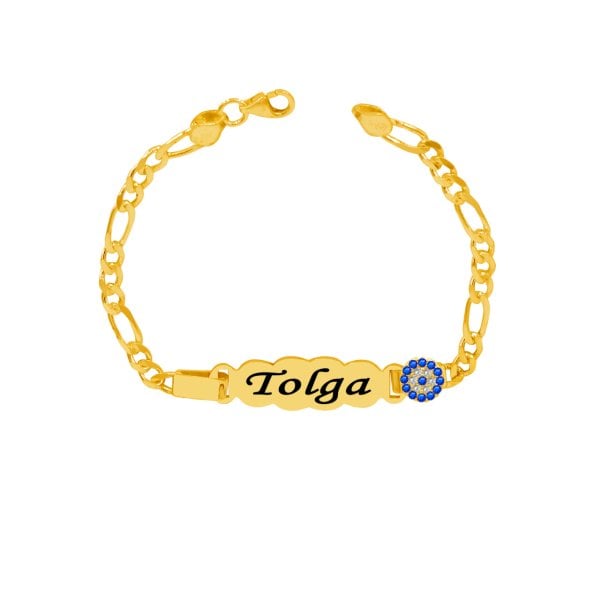 Gümüş Nazar Boncuklu İsimli Çocuk Bileklik