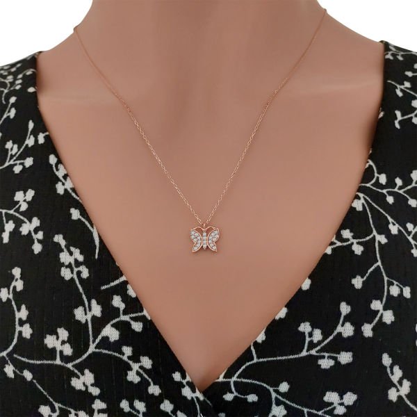 Gümüş Kelebek Kolye