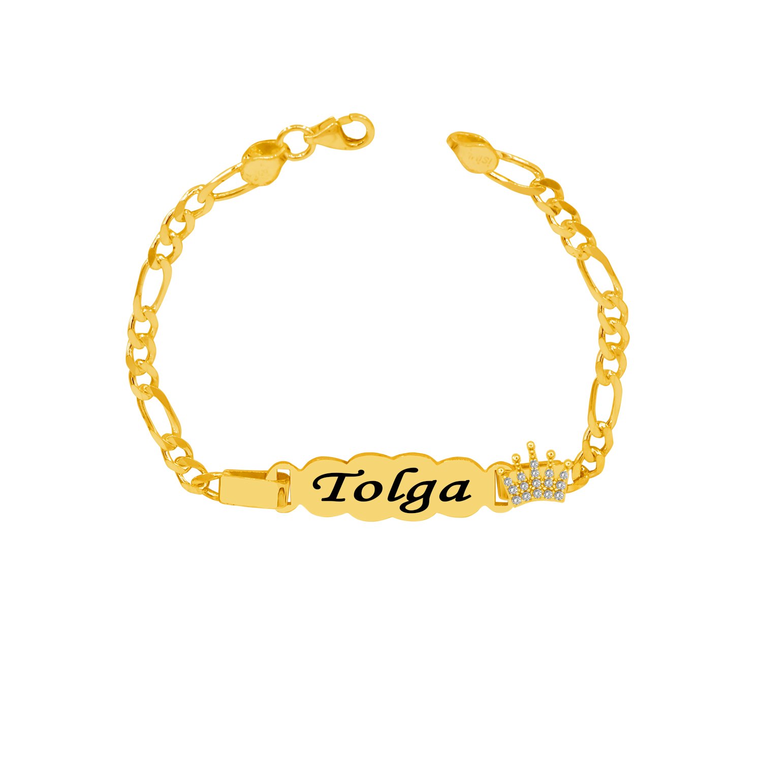 Gümüş Taçlı İsimli Çocuk Bileklik