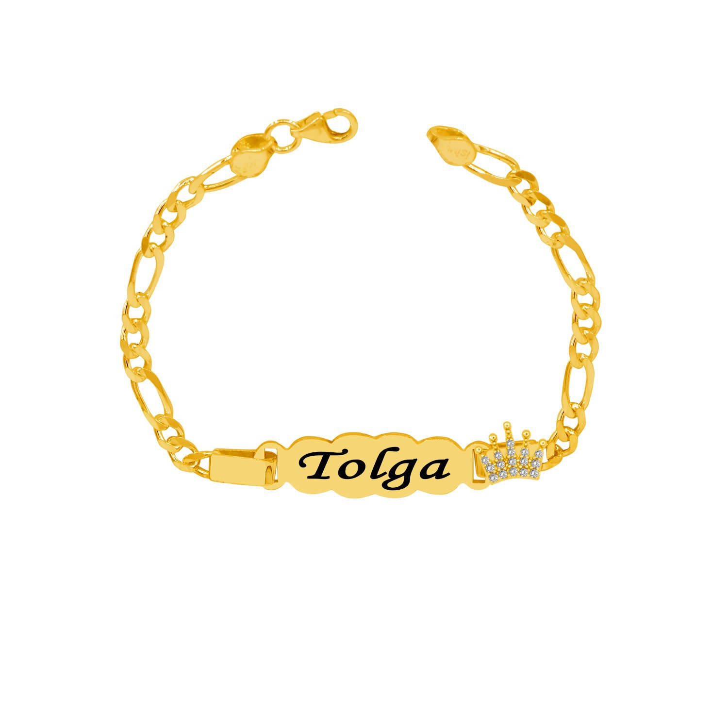 Gümüş Taçlı İsimli Çocuk Bileklik