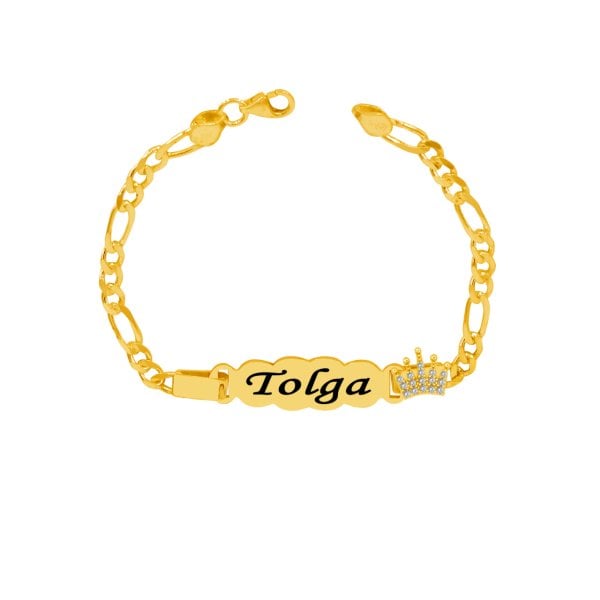 Gümüş Taçlı İsimli Çocuk Bileklik