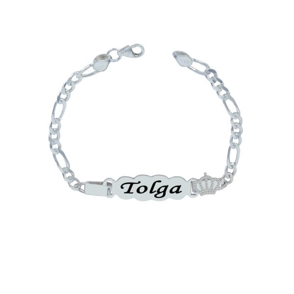 Gümüş Bulut Taçlı İsimli Çocuk Bileklik