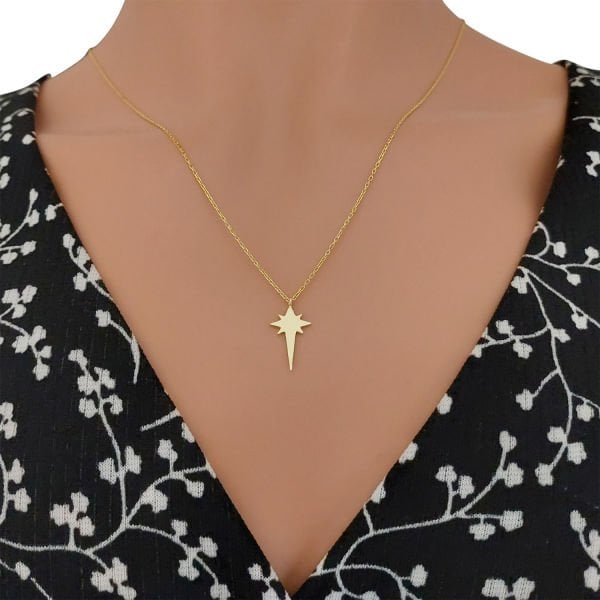 Gümüş Kutup Yıldızı Kolye