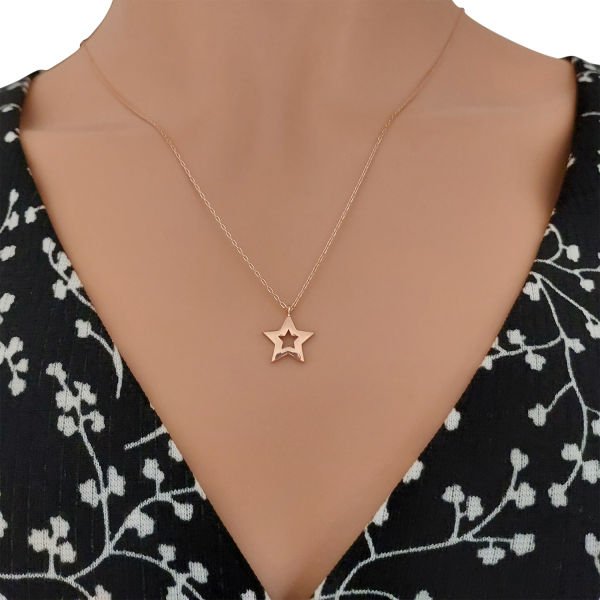Gümüş Taşsız Minik Yıldız Kolye