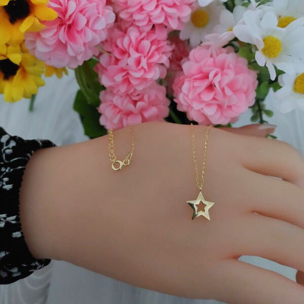 Gümüş Taşsız Minik Yıldız Kolye