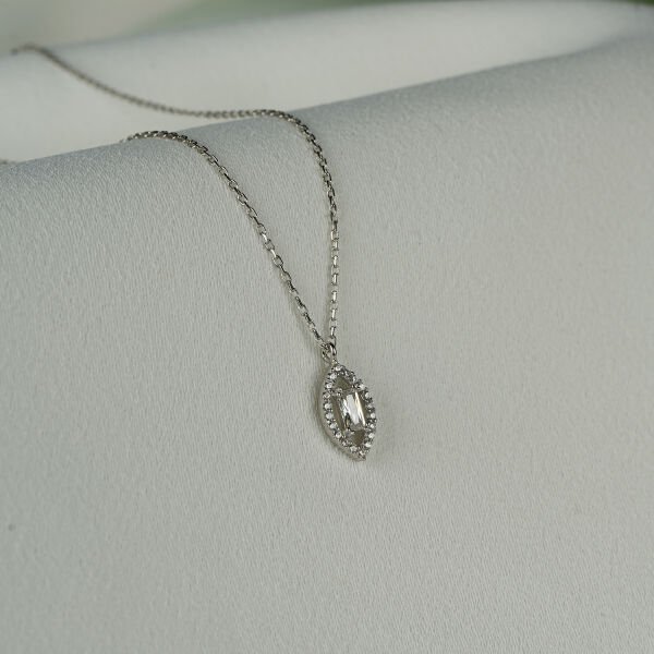 Gümüş Taşlı Baget Kolye