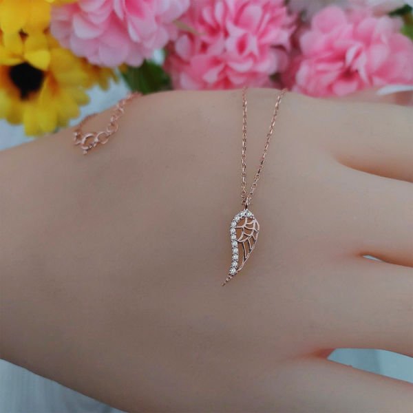 Gümüş Melek Kanatlı Kolye