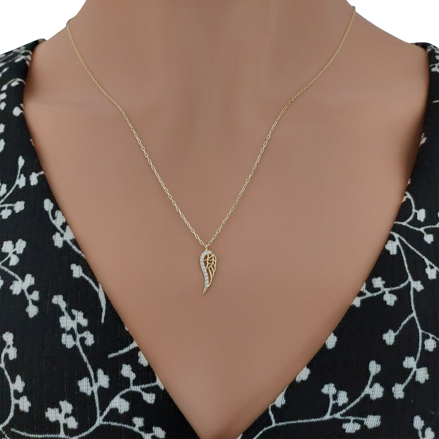 Gümüş Melek Kanatlı Kolye