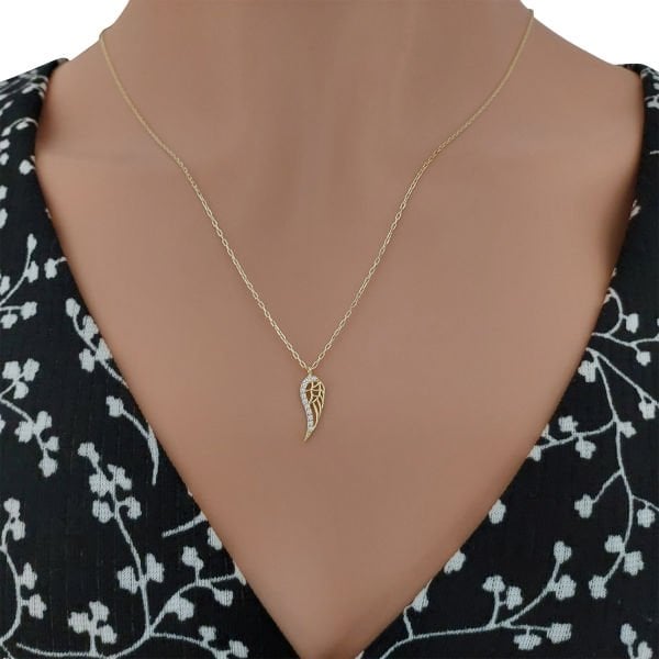 Gümüş Melek Kanatlı Kolye