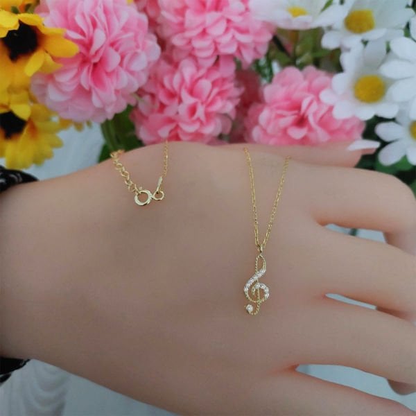 Gümüş Sol Anahtarı Kolye