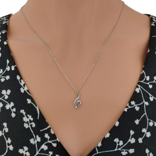 Gümüş Sol Anahtarı Kolye