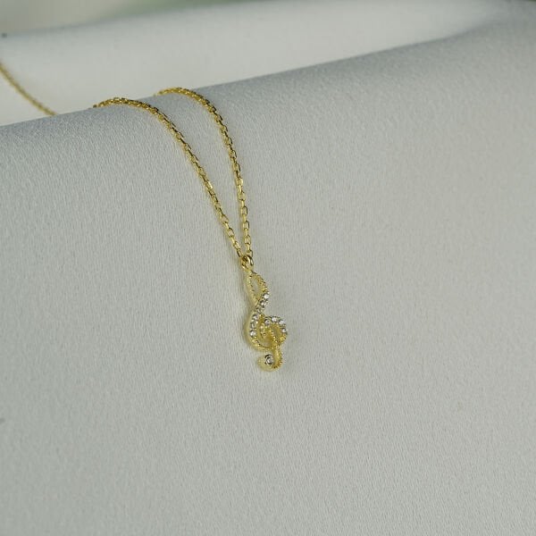 Gümüş Sol Anahtarı Kolye