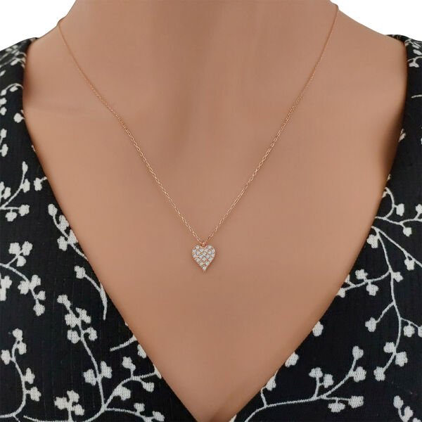 Gümüş Minik Kalpli Kolye