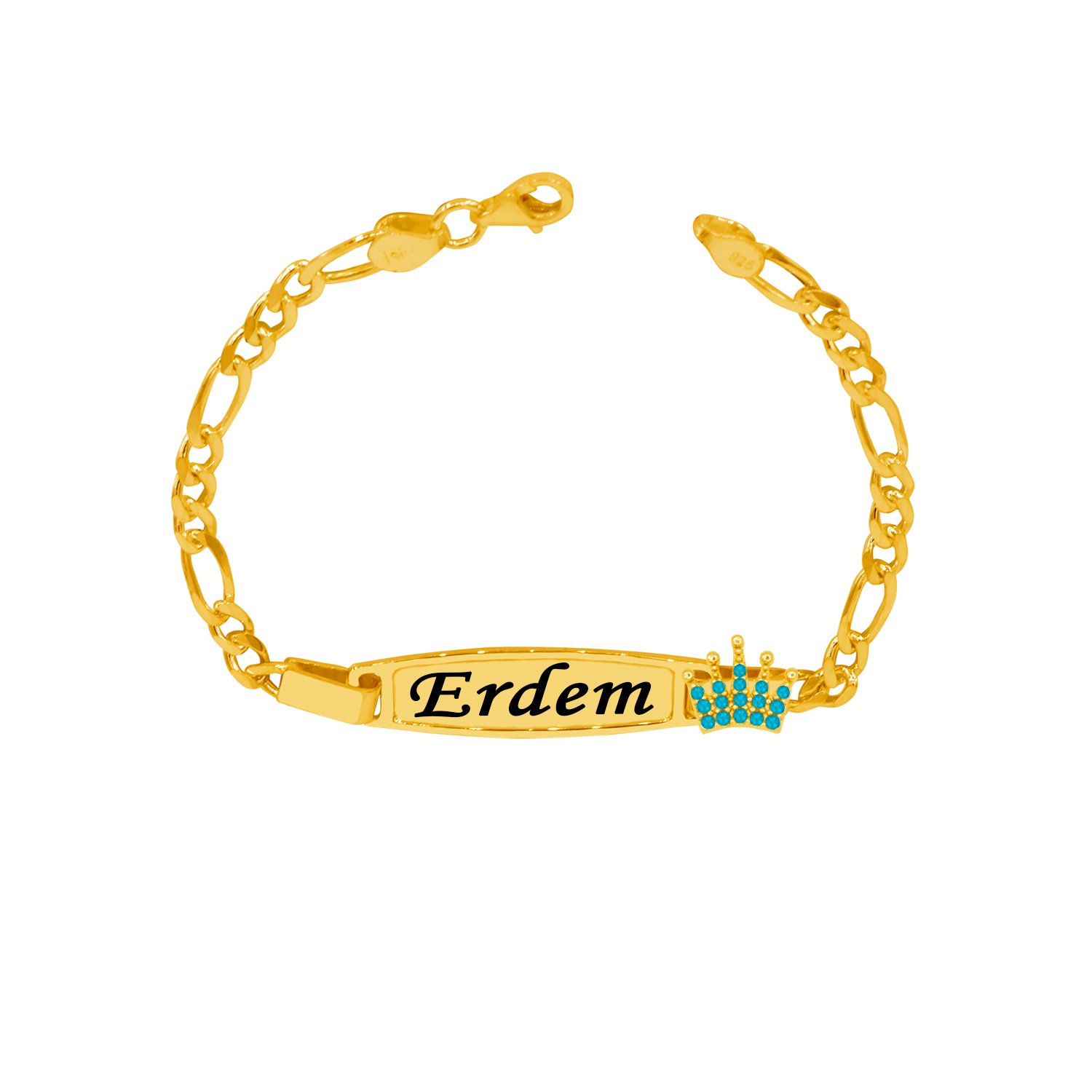 Gümüş Taçlı İsimli Bebek Bileklik