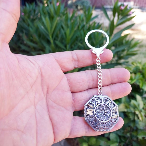 Gümüş Telkari İşlemeli İsimli Anahtarlık