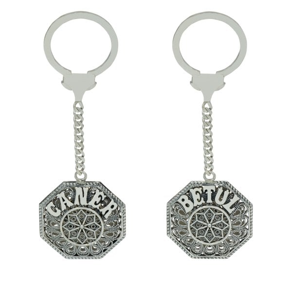 Gümüş Telkari İşlemeli İsimli Anahtarlık