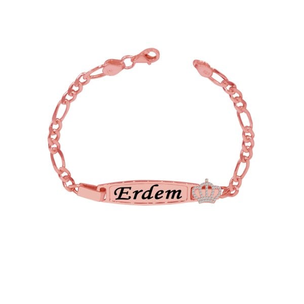 Gümüş Taçlı İsimli Çocuk Bileklik