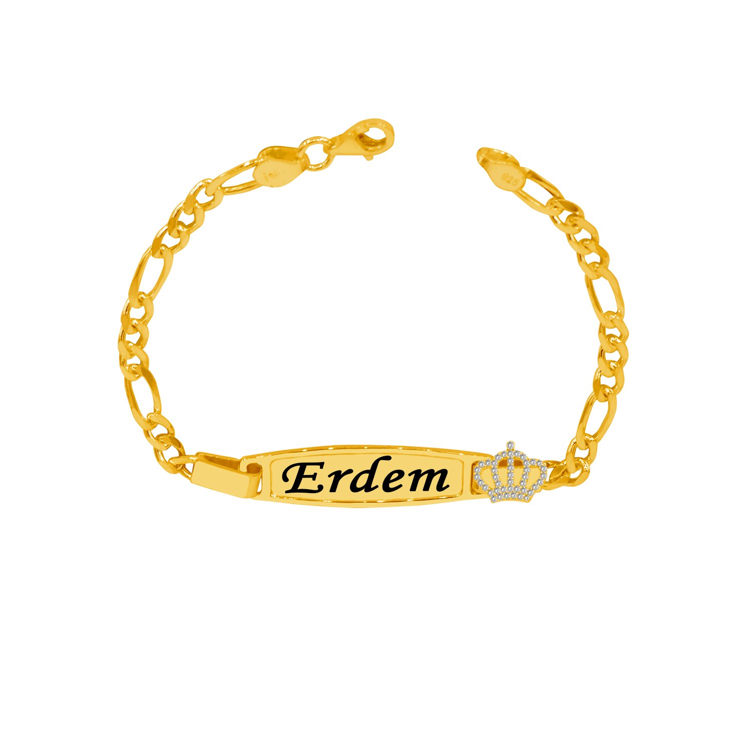 Gümüş Taçlı İsimli Çocuk Bileklik