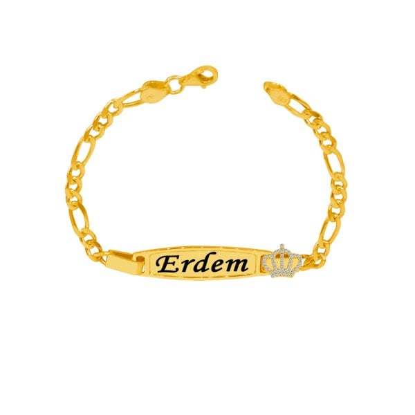 Gümüş Taçlı İsimli Çocuk Bileklik