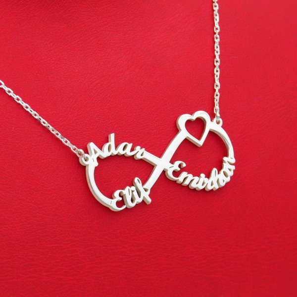 Gümüş Taşsız Sonsuzluk İsimli Kolye