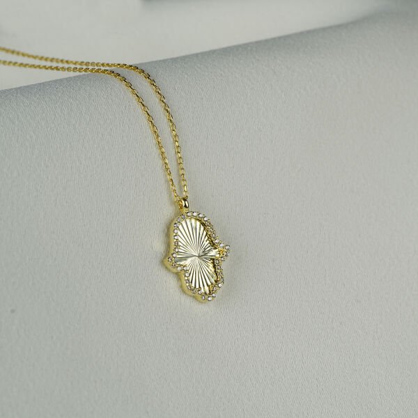 Gümüş Lazer Kalemli El Kolye